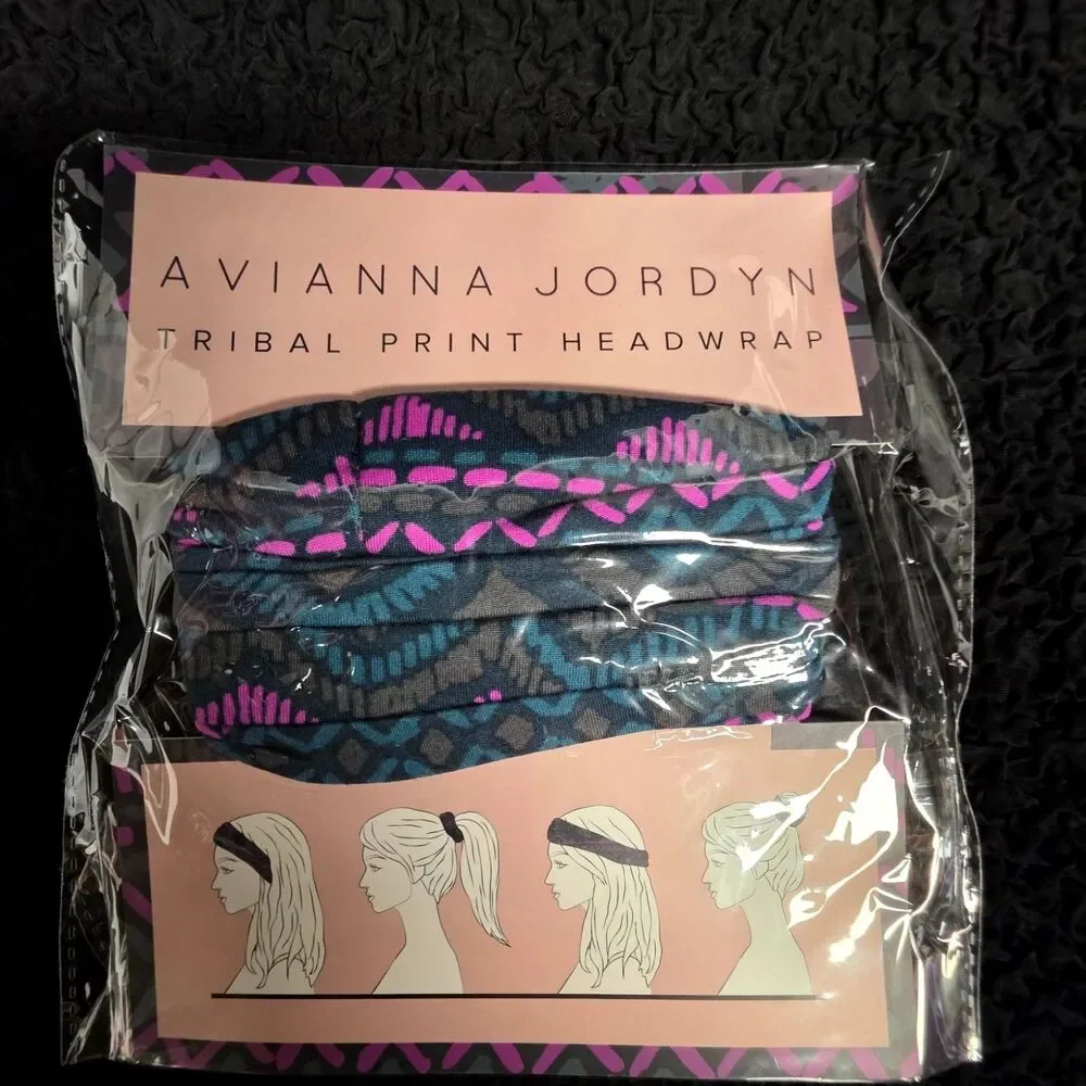 NWT Avianna Jordyn Tribal Headwrap Set of 2 Multi-Color Elastic Headbands